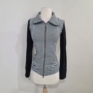 Lululemon Athletica Black and White Striped Sweater
